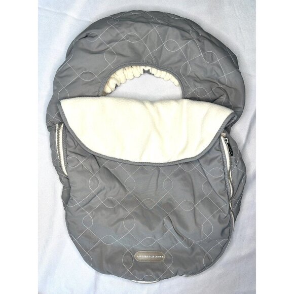 JJ Cole Infant Carrier Cover bundle me - Neutral Gray Weather Resistant+Fleece - Picture 1 of 6